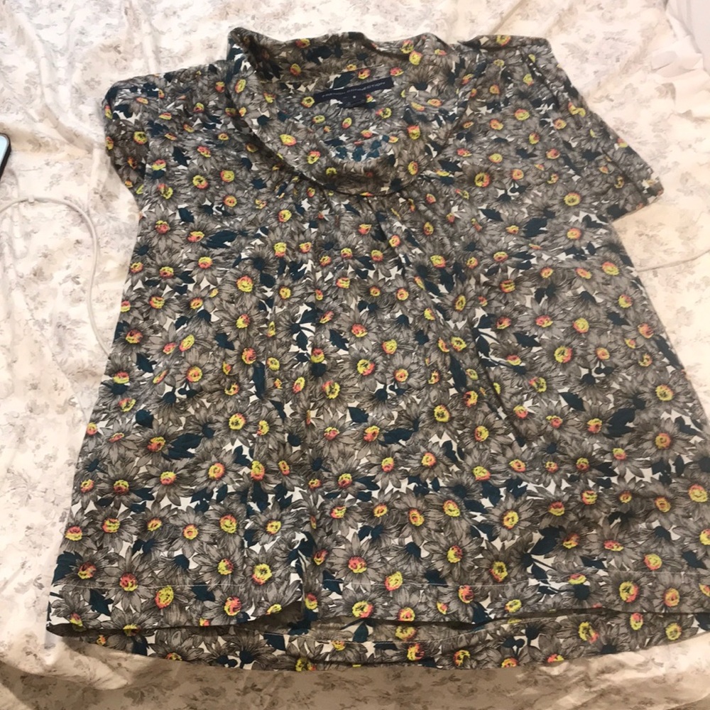 French Connection short sleeve sunflower shirt